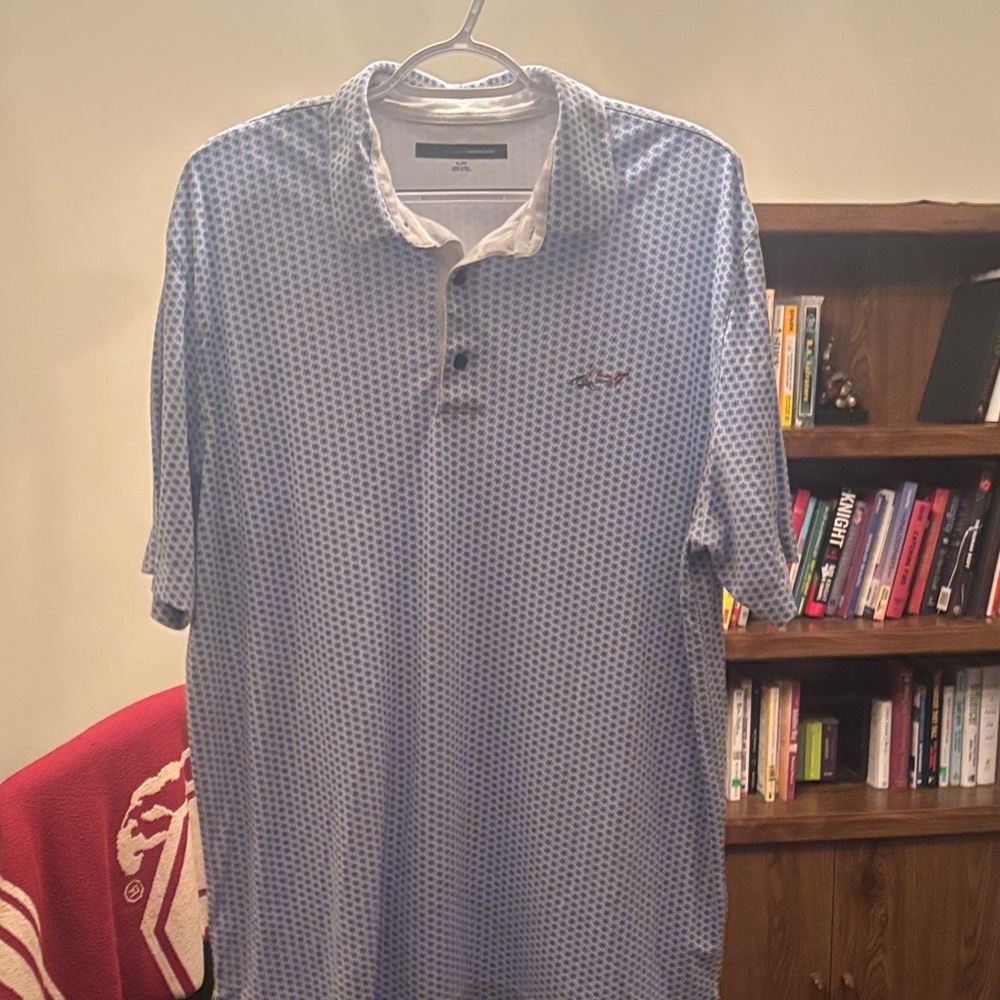 Greg Norman Collection Blue and White Polo Shirt
